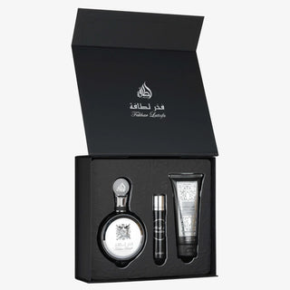 LATTAFA FAKHAR MAN 3 PCS GIFTSET WITH 100ML EDP + 12ML TRAVEL SPRAY + 100ML SHOWER GEL
