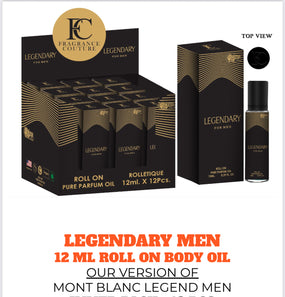 1 PIECE LEGENDARY MEN 12Ml Roll On Body Oil