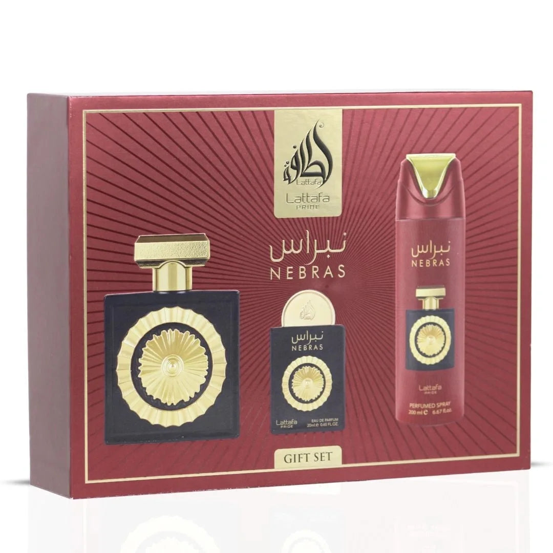 GIFT SET NEBRAS WOMEN - 3 Piece Eau De Parfum Gift Set BY LATTAFA GIFT SET NEBRAS WOMEN - 3 Piece Eau De Parfum Gift Set BY LATTAFA