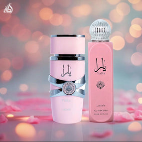 YARA Eau De Parfum100ml (3.4 Oz) & All Over Spray 150ml (5.07 Oz) By Lattafa | Sweet (Bundle)