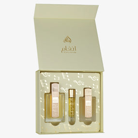 LATTAFA ANGHAM 3 PCS GIFTSET WITH 100ML EDP + 12ML TRAVEL SPRAY + 50ML HAIRMIST