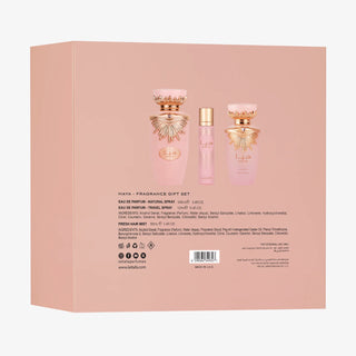LATTAFA HAYA 3 PCS GIFTSET WITH 100ML EDP + 12ML TRAVEL SPRAY + 50ML HAIRMIST