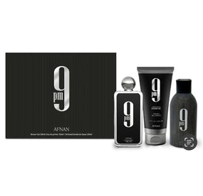 AFNAN 9PM MEN SET DE 4 PIEZAS 3.4 EDP SPRAY / 3.4 S.GEL / 3.4 BL / 5.0 BODY MIST