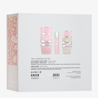 LATTAFA YARA 3 PCS GIFTSET WITH 100ML EDP + 12ML TRAVEL SPRAY + 50ML HAIRMIST