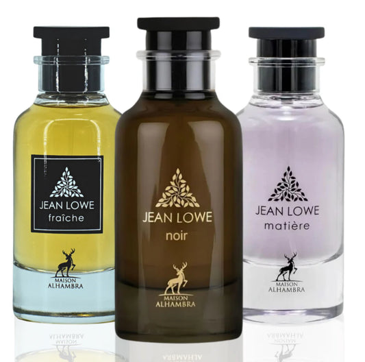 Jean Lowe FRAICHE, NOIR, MATIERE EDP Spray 100ML (3.4OZ) By Maison Alhambra | Long Lasting, Woody, Aquatic, Spicy, Aromatic GIFT SET