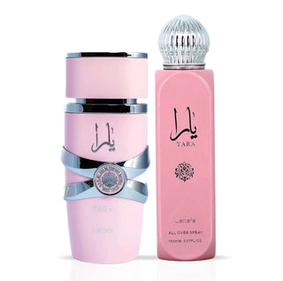 YARA Eau De Parfum100ml (3.4 Oz) & All Over Spray 150ml (5.07 Oz) By Lattafa | Sweet (Bundle)