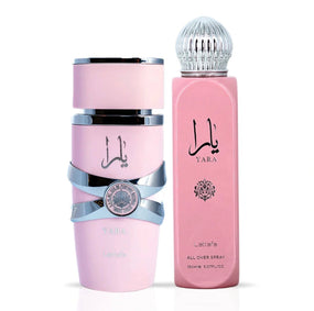 YARA Eau De Parfum100ml (3.4 Oz) & All Over Spray 150ml (5.07 Oz) By Lattafa | Sweet (Bundle)