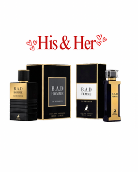 HIS & HERS Bad Homme & Bad Femme EDP
100ML (3.4 OZ) | By MAISON ALHAMBRA
Long-Lasting · Luxurious · Enchanting Scents
(ELEGANCE BUNDLE)