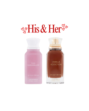 HIS & HERS FULL SIZE Pink Marshmallow & Vanilla Addiction 100ML (3.4 OZ) | By GULF ORCHID Long-Lasting · Luxurious · Enchanting Scents (ELEGANCE BUNDLE)