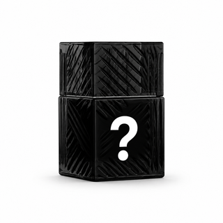 Gift Fragrance surprise perfume silhouette with a question mark on a white background