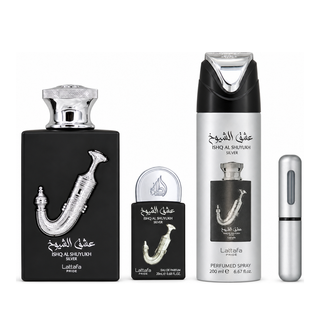 GIFT SET ISHQ AL SHUYUKH SILVER - 3 Piece Eau De Parfum Gift Set BY LATTAFA PRIDE