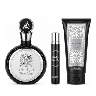 LATTAFA FAKHAR MAN 3 PCS GIFTSET WITH 100ML EDP + 12ML TRAVEL SPRAY + 100ML SHOWER GEL