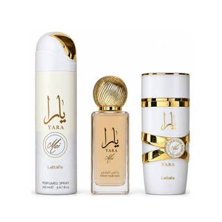 SET LATTAFA Yara MOI WOMEN ( 3 PC) 3.4 OZ EDP / 6.8 OZ PERFUME SPY / 1.7 OZ HAIRMIST